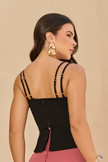 Peplum alça dupla